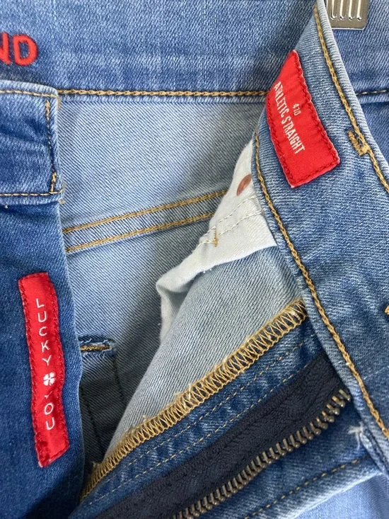 Lucky Brand 410 Athletic Straight Jeans 36x34 Light Wash Stretch Denim Men’s - Picture 10 of 11